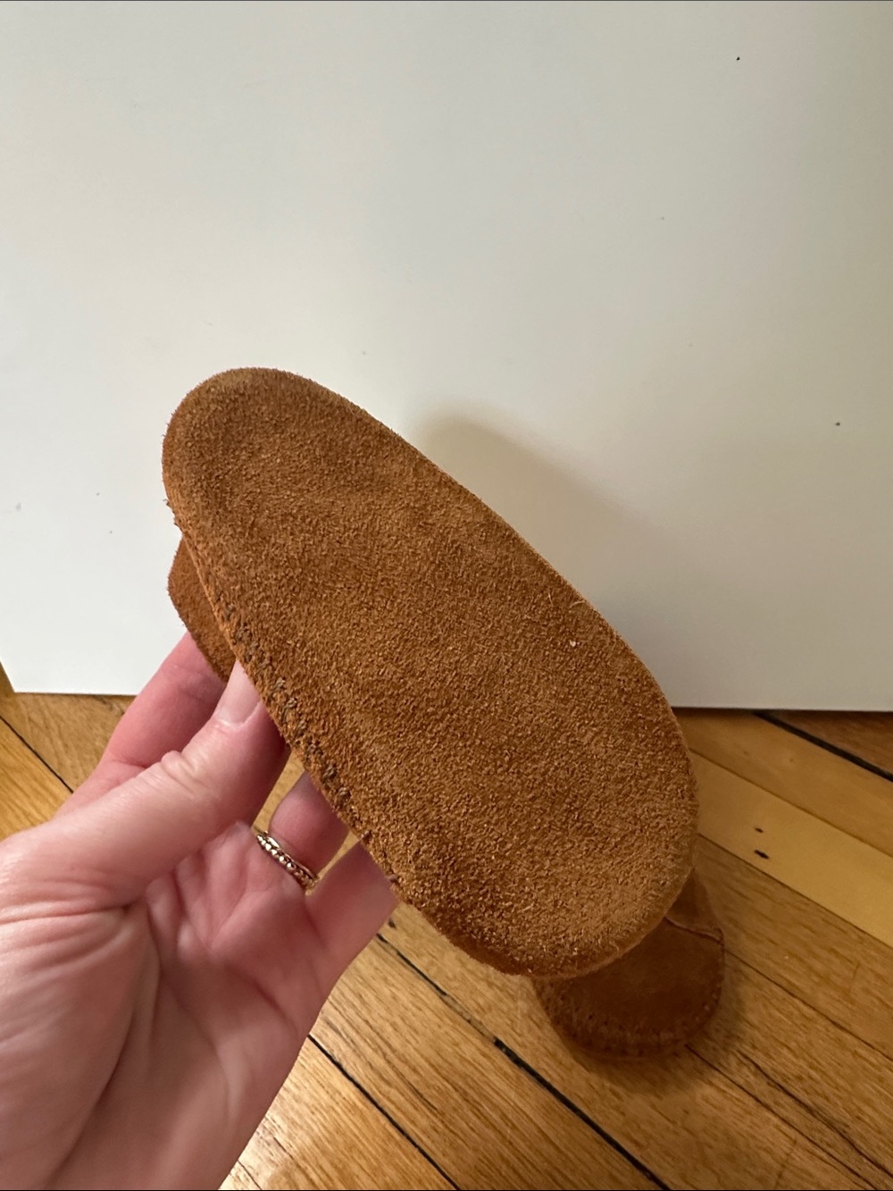 Kids Brown Suede Fringe Minnetonka Moccasins - Picture 3 of 5